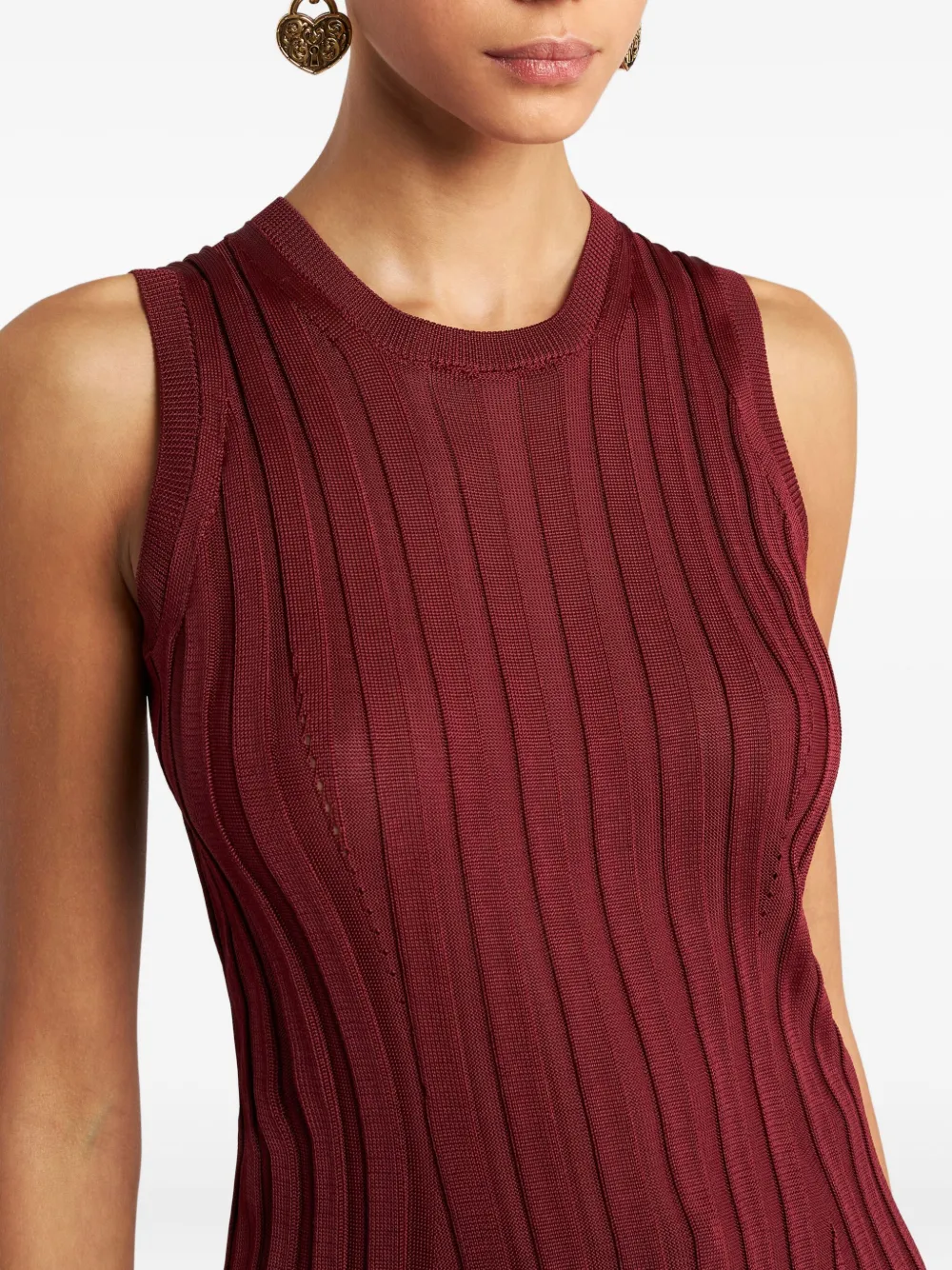 ETRO Geribbelde top Rood