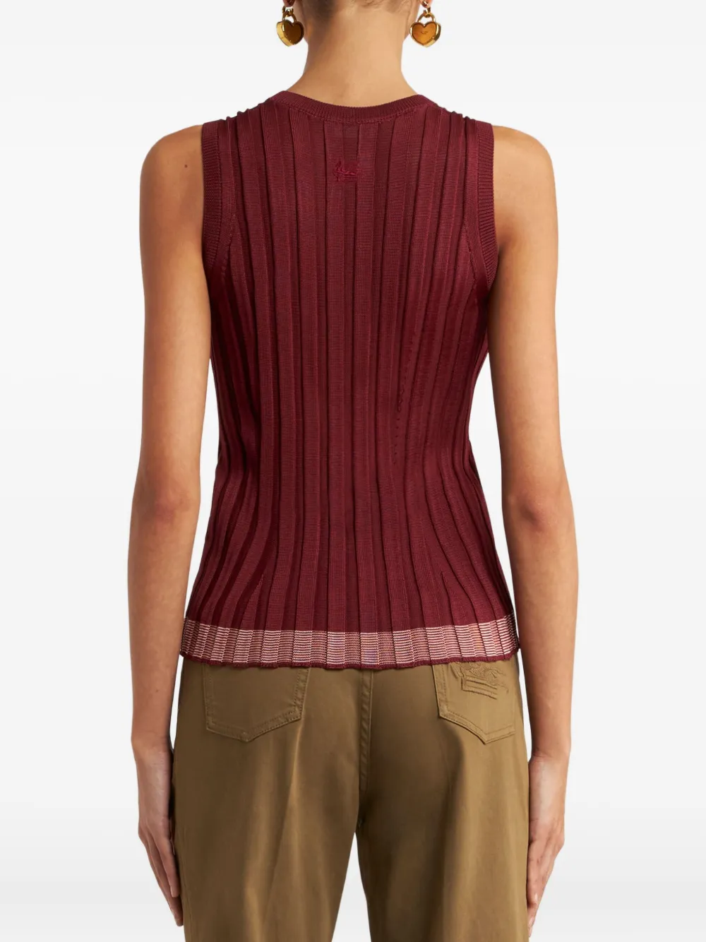 ETRO Geribbelde top Rood