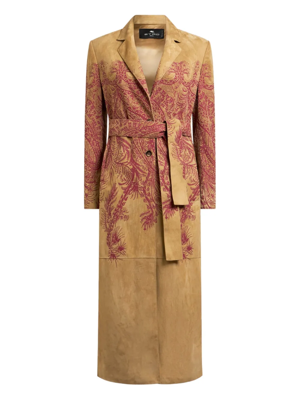 ETRO Leren jas met paisley-print Bruin