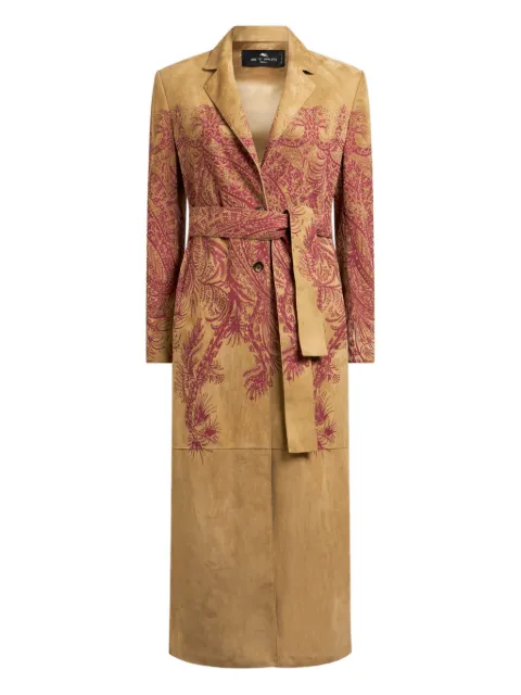 ETRO paisley-print leather coat