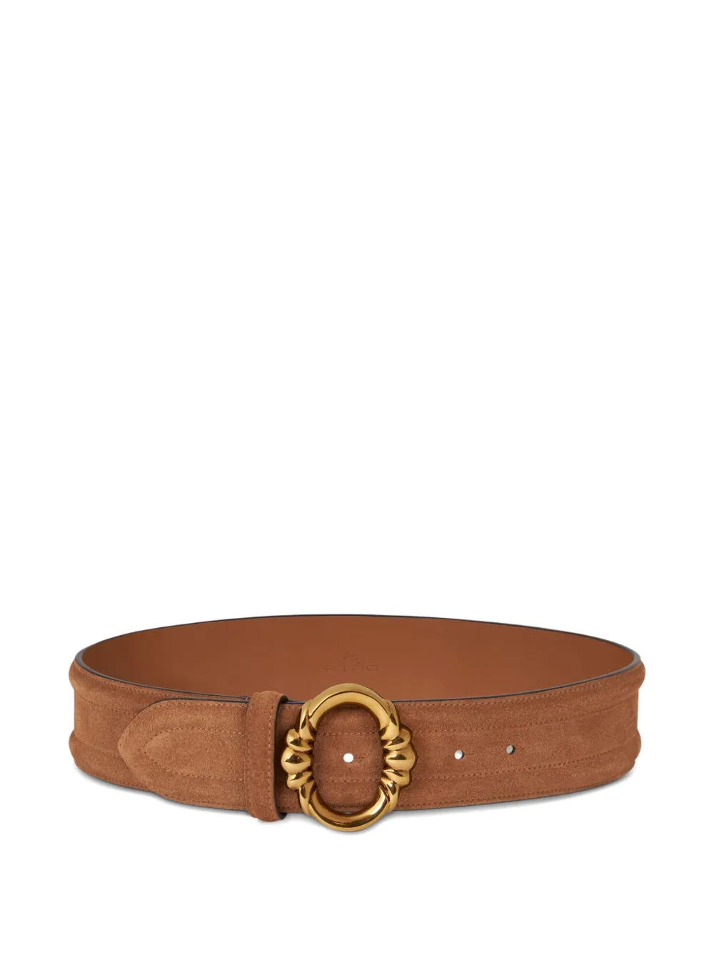 ETRO oval-buckle suede belt M1384 LIGHT BROWN