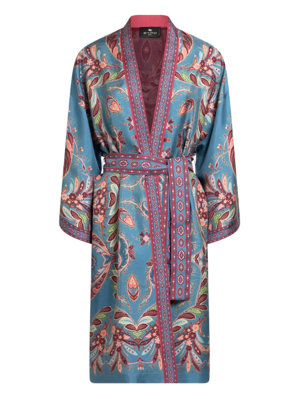 ETRO Kesa jas met paisley-print en ceintuur Blauw
