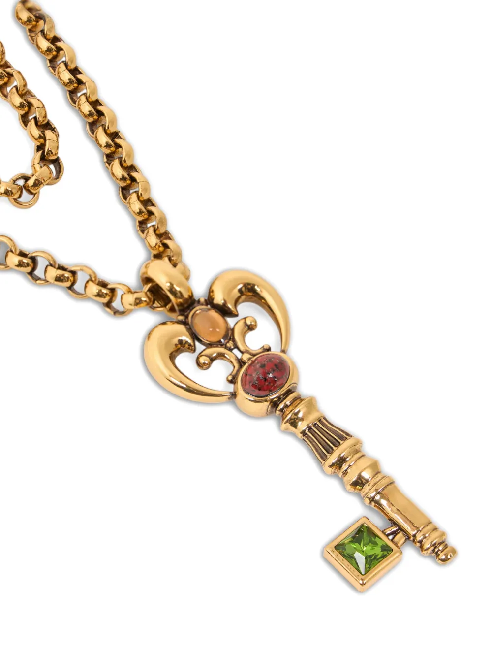  Etro Key-shaped Double-chain Necklace - Gold 