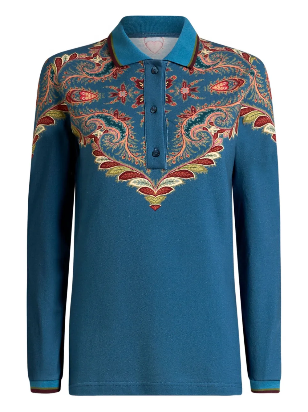 ETRO Poloshirt met paisley-print Blauw
