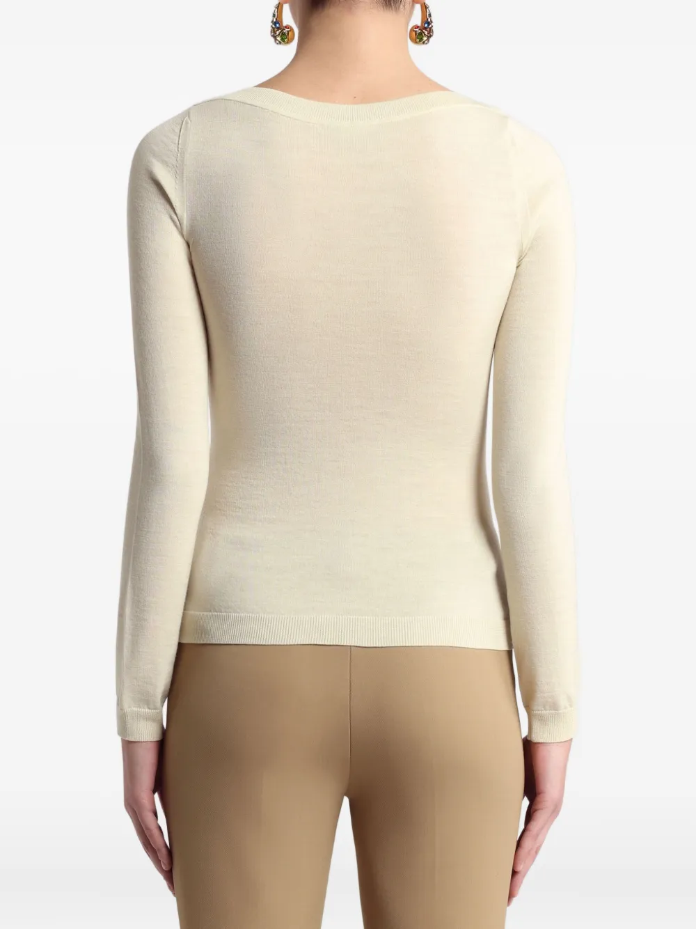 ETRO Trui met bloemjacquard Beige