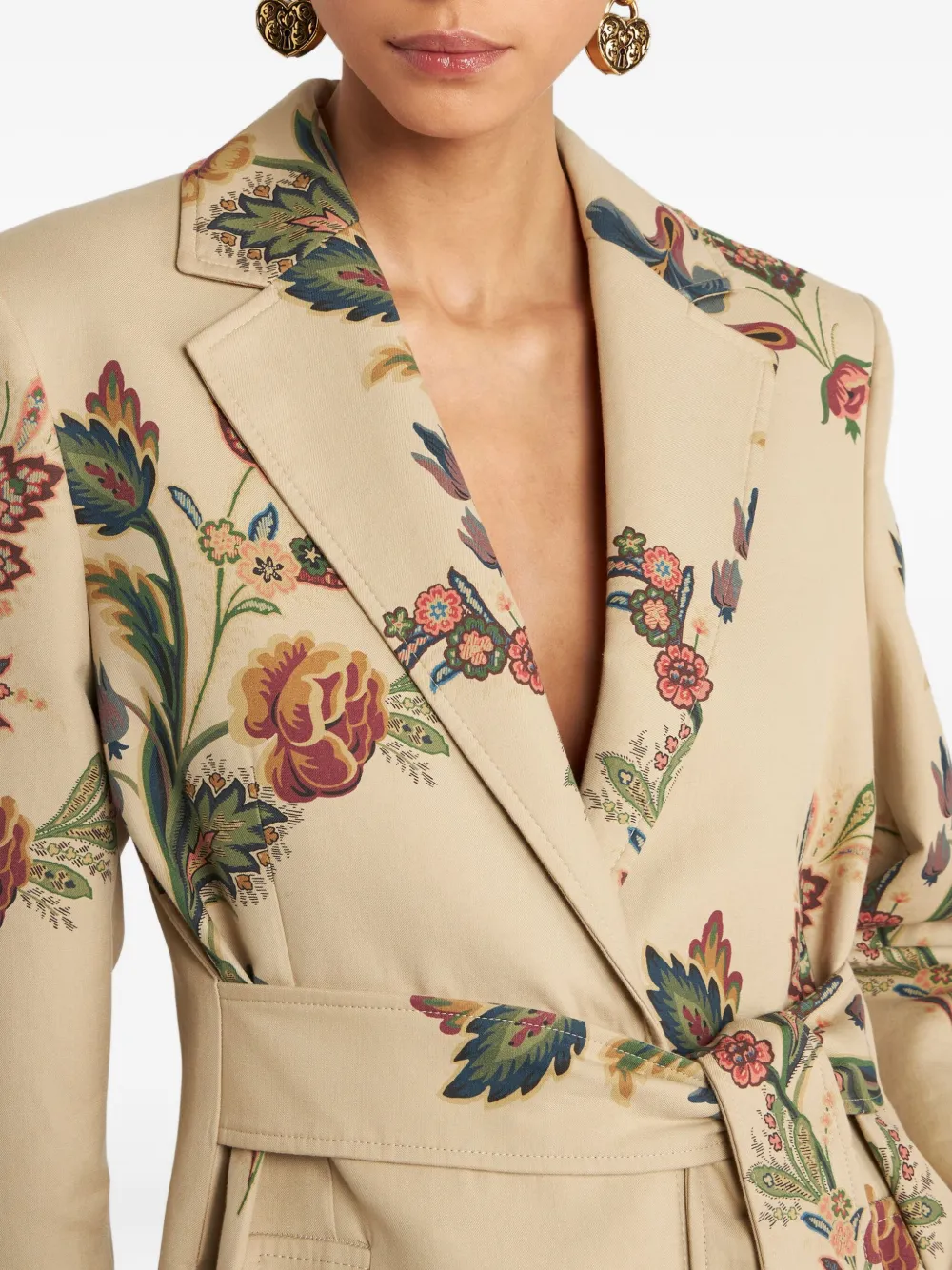 ETRO Jas met bloemenprint Beige