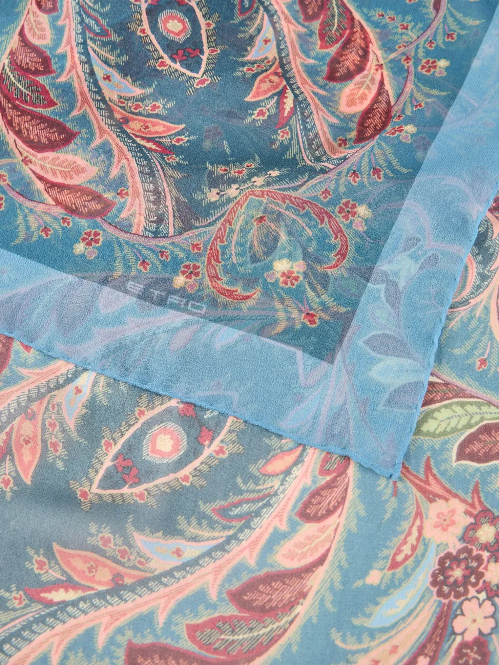ETRO Zijden sjaal met paisley-print Blauw