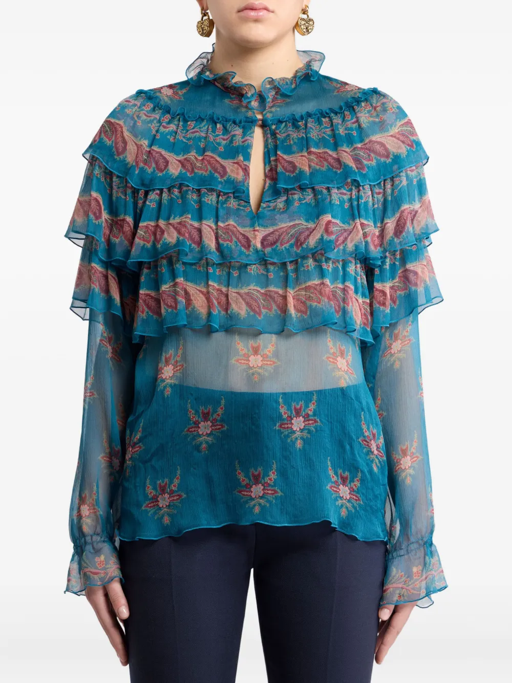 ETRO Zijden blouse Blauw