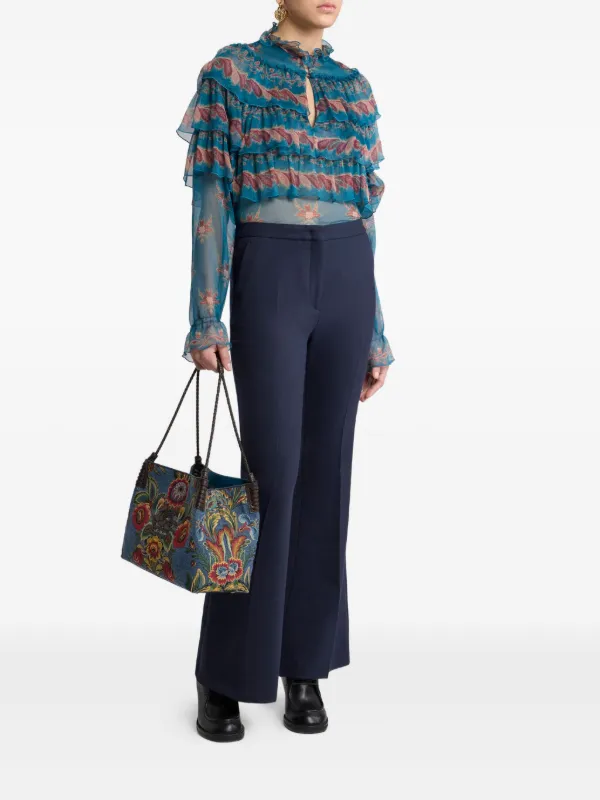 ETRO シルクブラウス | ブルー | FARFETCH JP