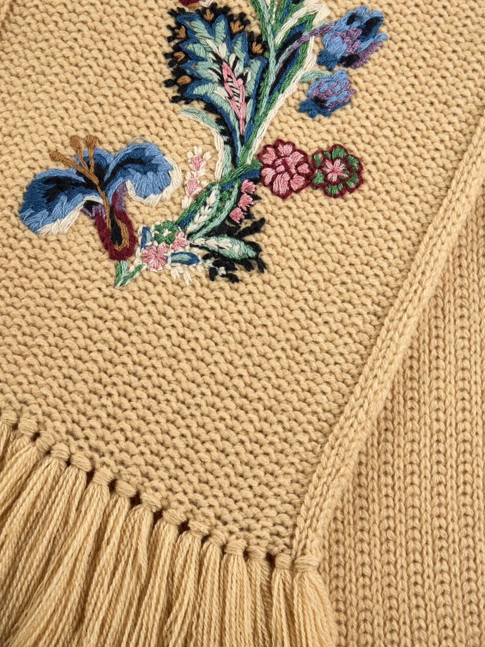 ETRO Sjaal met geborduurd paisley en franje Geel