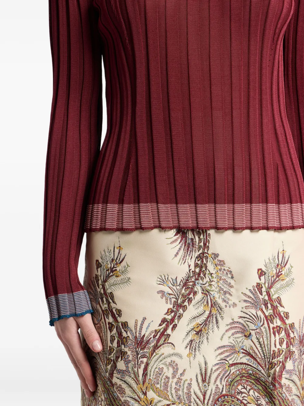 ETRO Geribbelde polotop Rood