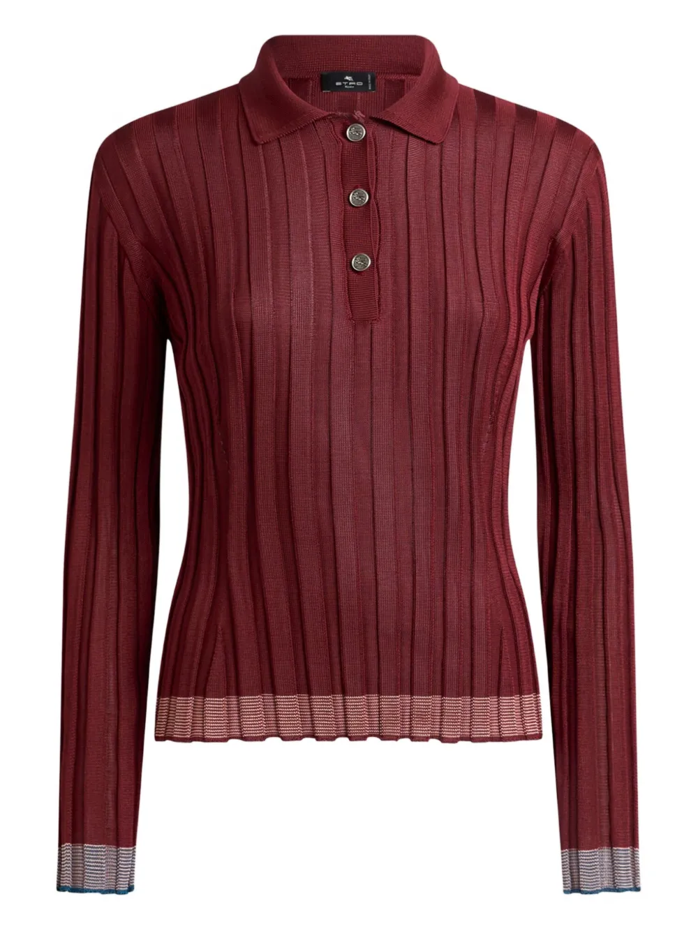 ETRO Geribbelde polotop Rood