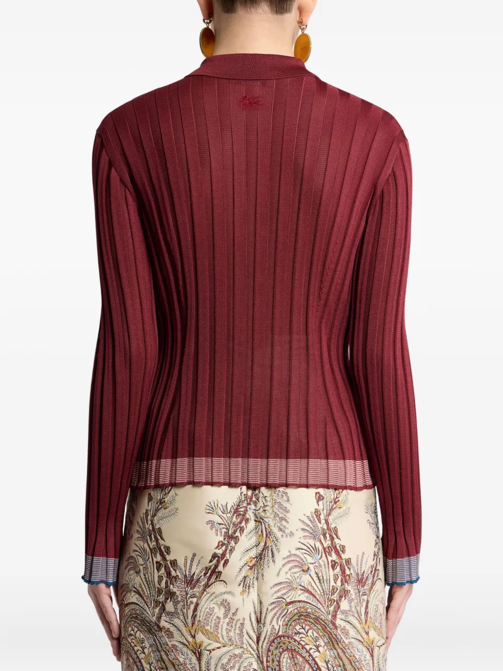 ETRO Geribbelde polotop Rood