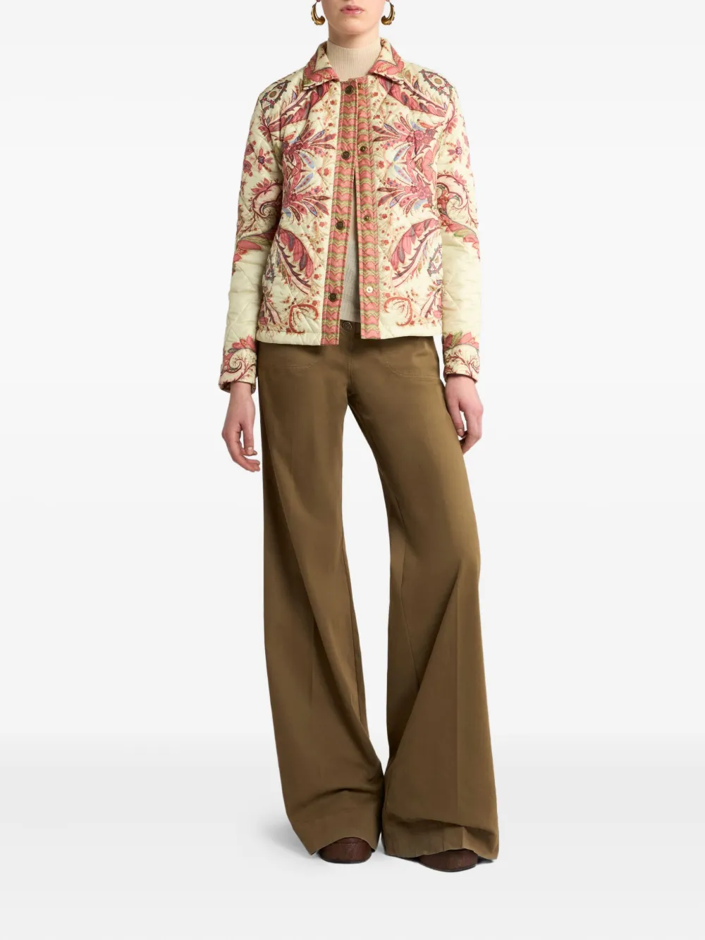 ETRO Gewatteerd jack met paisley-print Roze