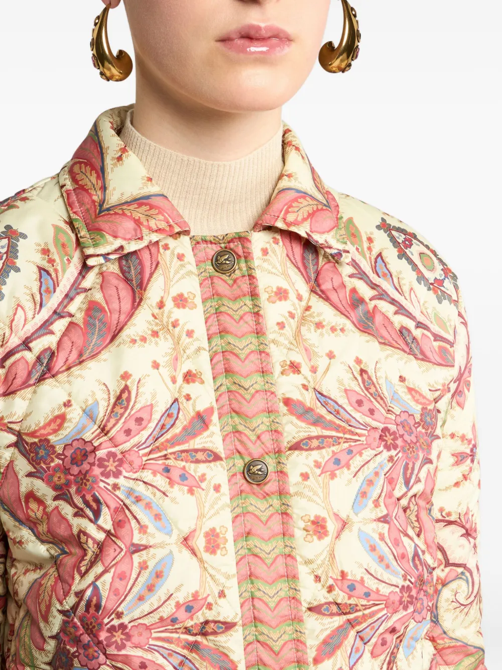 ETRO Gewatteerd jack met paisley-print Roze