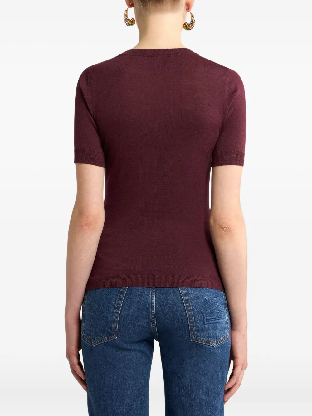 ETRO Top met bloemen jacquard Rood