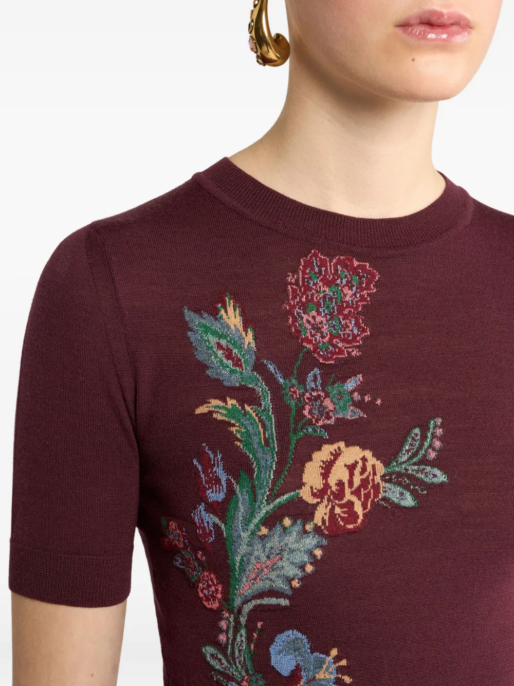 ETRO Top met bloemen jacquard Rood