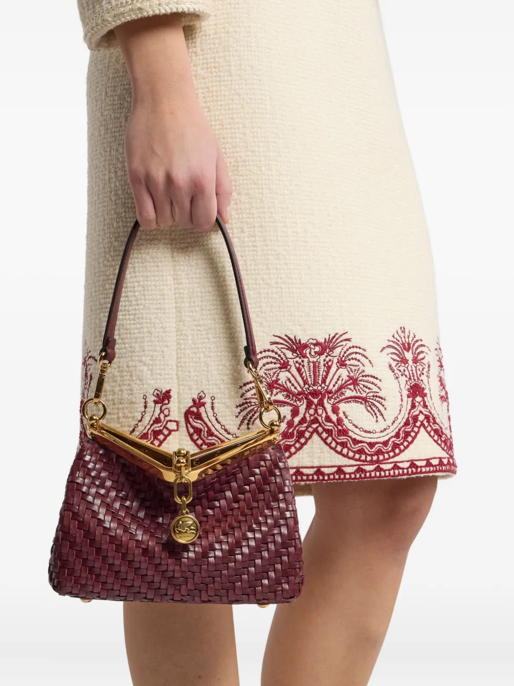 ETRO Kleine Vella leren shopper Rood