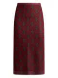 ETRO patterned knit midi skirt - Red