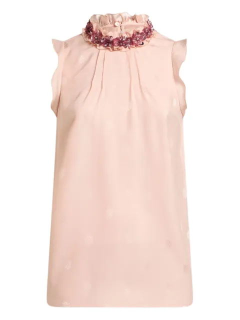 ETRO embellished silk top