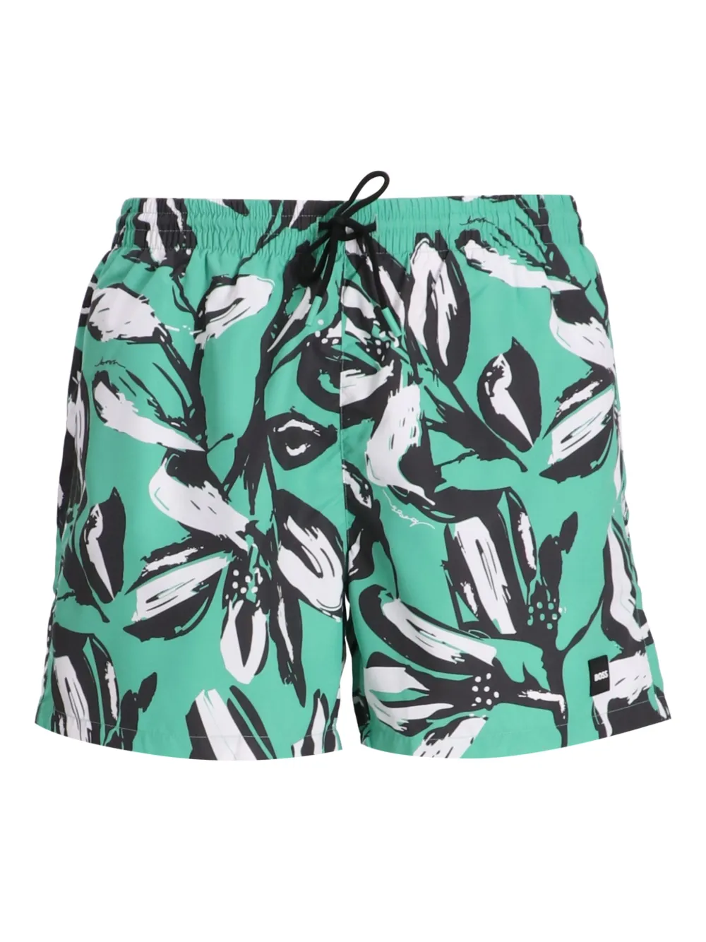 BOSS Zwembroek met bloemenprint Groen