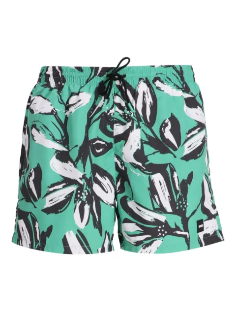 BOSS floral-print swim shorts