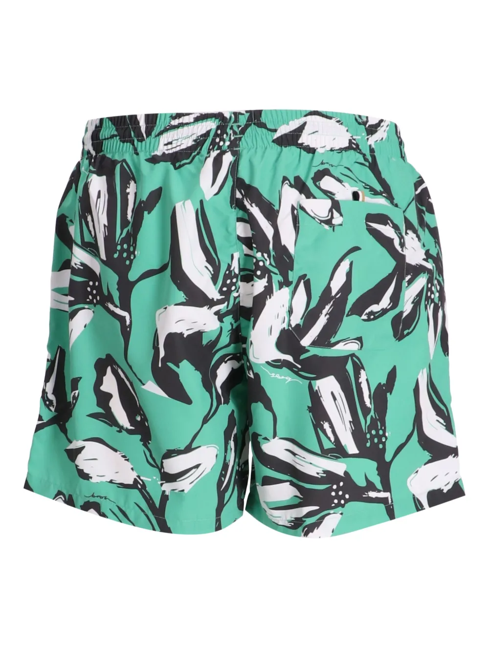 BOSS Zwembroek met bloemenprint Groen