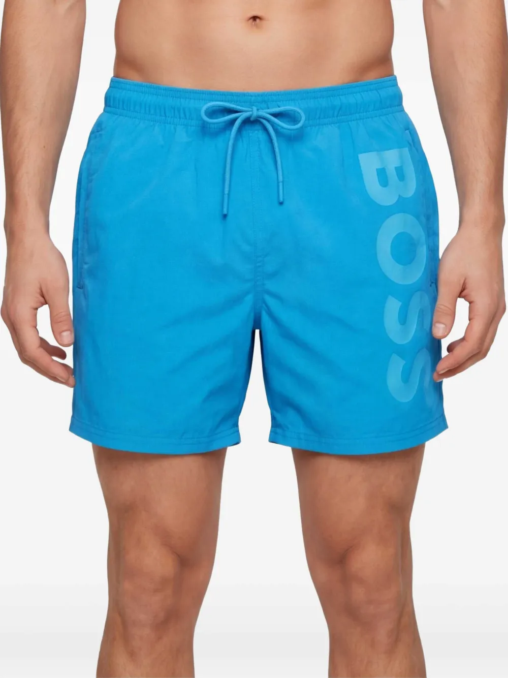 BOSS Zwembroek met logoprint Blauw