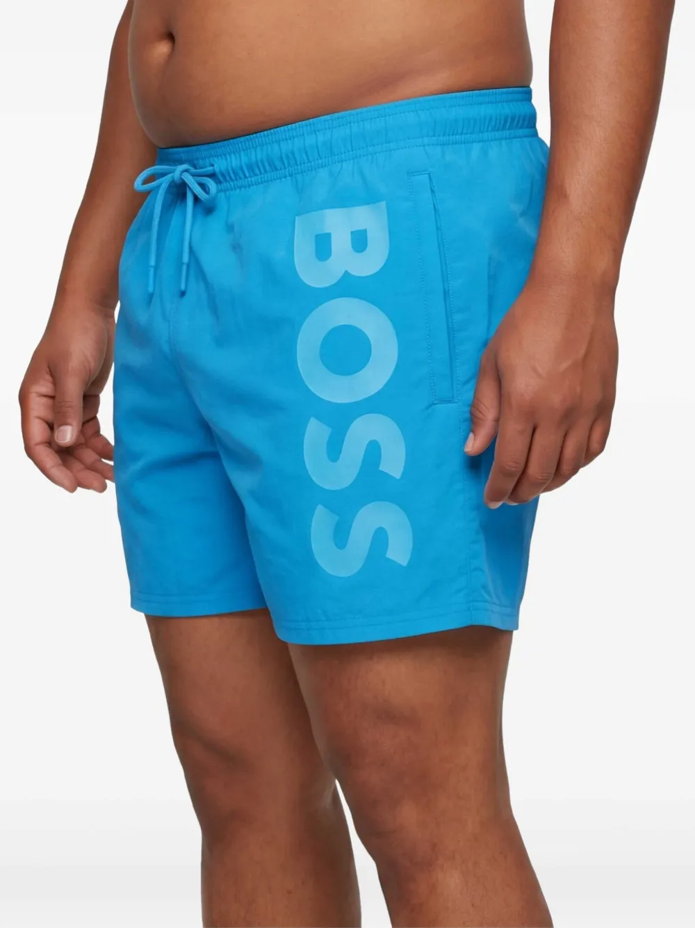 BOSS Zwembroek met logoprint Blauw