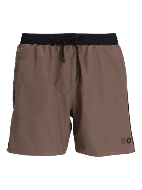 BOSS shorts de playa con cordones en la pretina
