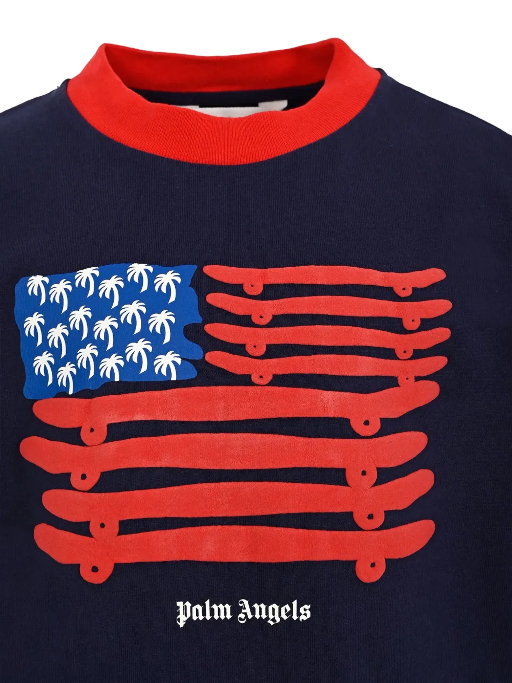 Palm Angels Kids T-shirt met vlag Blauw