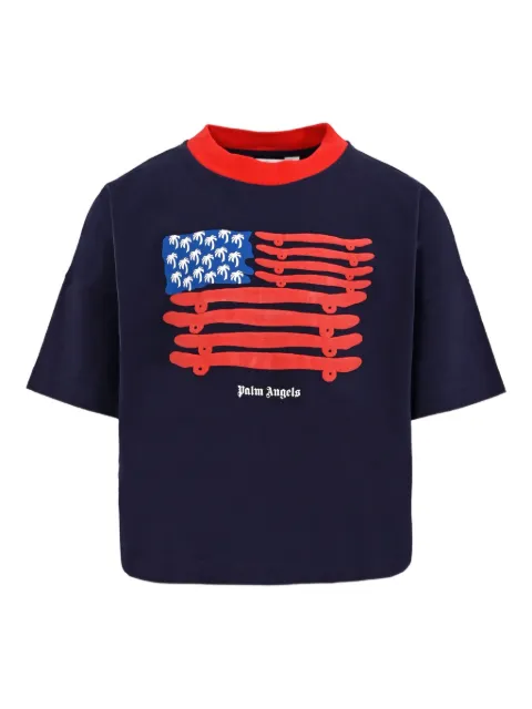 Palm Angels Kids skateboard-flag T-shirt
