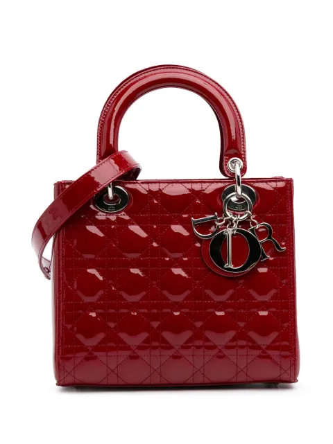 Christian Dior Pre-Owned 2018 Medium Patent Cannage Lady Dior satchel