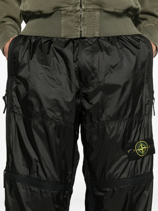 Stone Island ジップディテール パンツ | ブラック | FARFETCH JP