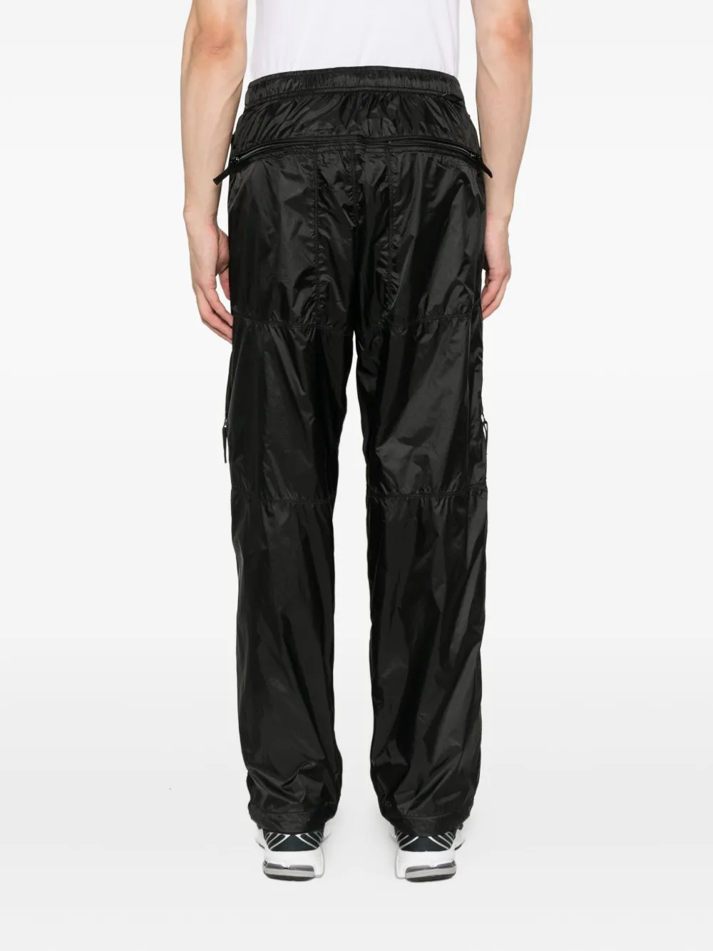 Stone Island panelled zip-detail trousers Zwart