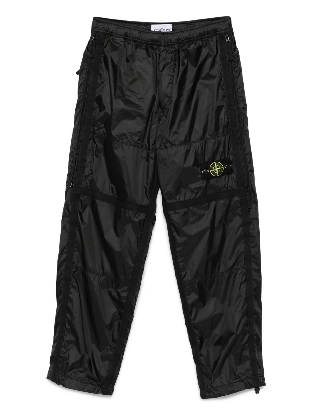 Stone Island panelled zip-detail trousers Zwart