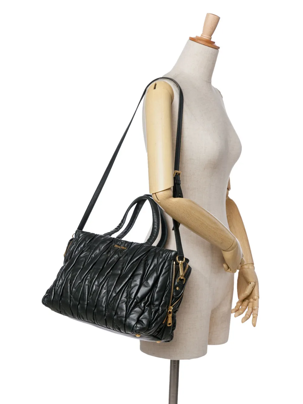 Miu Miu Pre-Owned 2010-2025 Matelasse Nappa Zip satchel | Pre-Owned | Image 2
