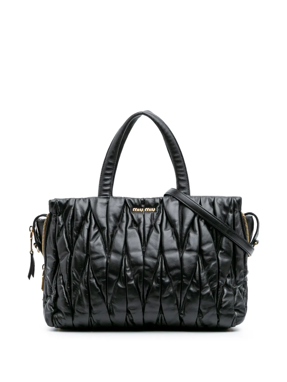 Miu Miu Pre-Owned 2010-2025 Matelasse Nappa Zip satchel | Black | Image 1