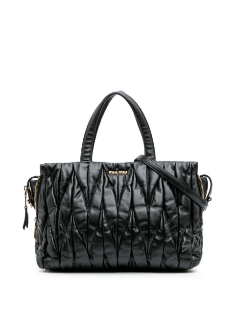 Miu Miu Pre-Owned 2010-2025 Matelasse Nappa Zip satchel