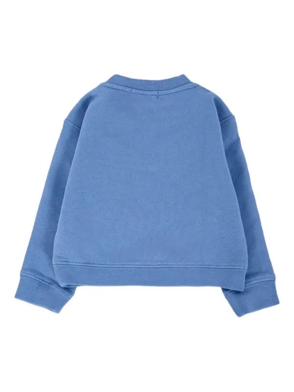 Palm Angels Kids teddy-print crew-neck Sweatshirt Blue