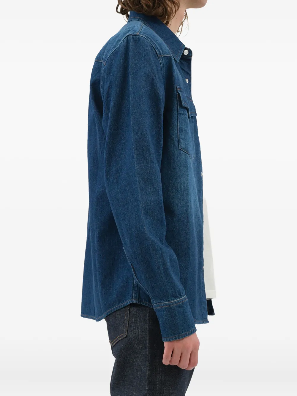 A.P.C. Denim overhemd met dubbele zak - Blauw