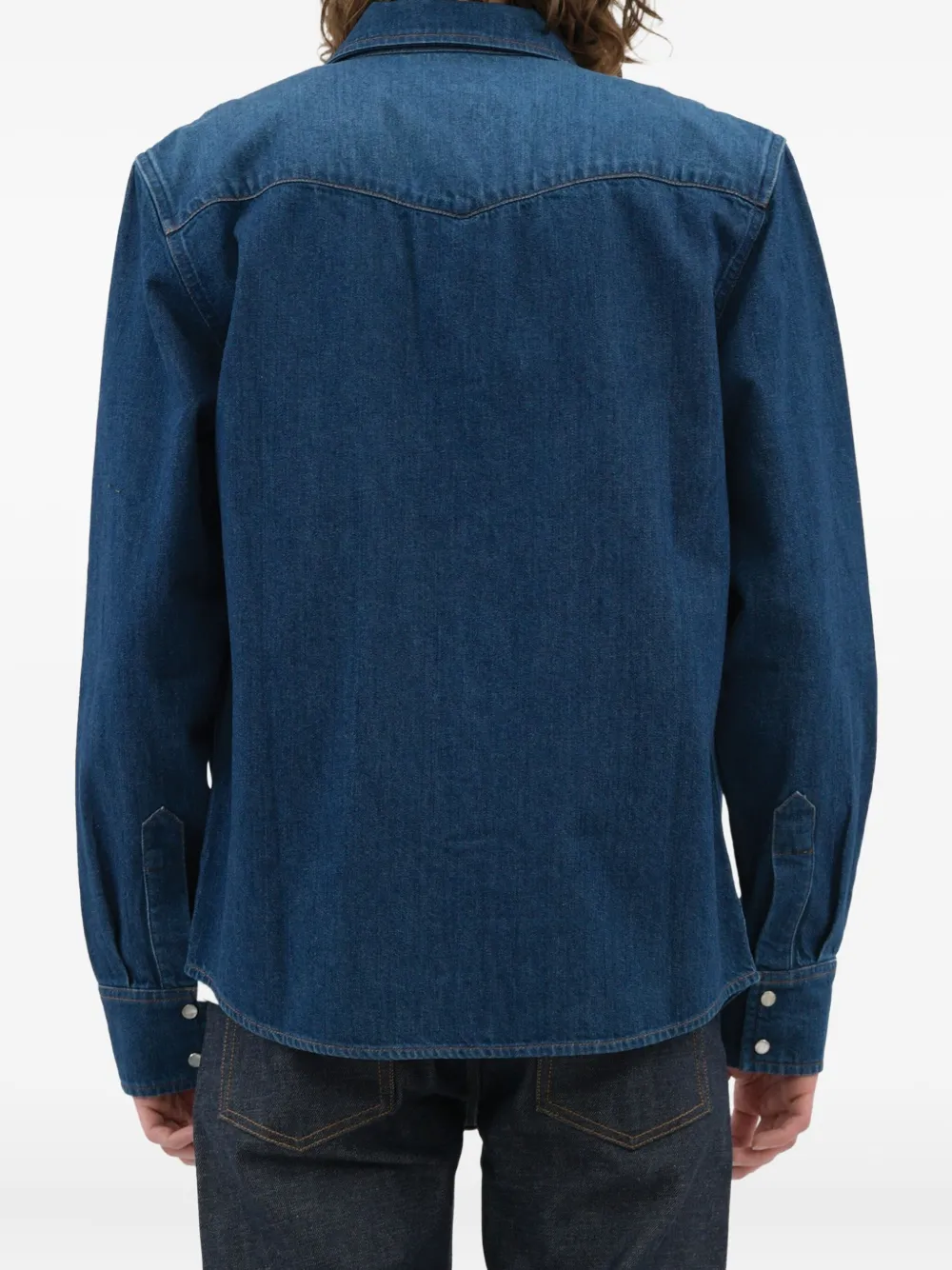 A.P.C. Denim overhemd met dubbele zak Blauw