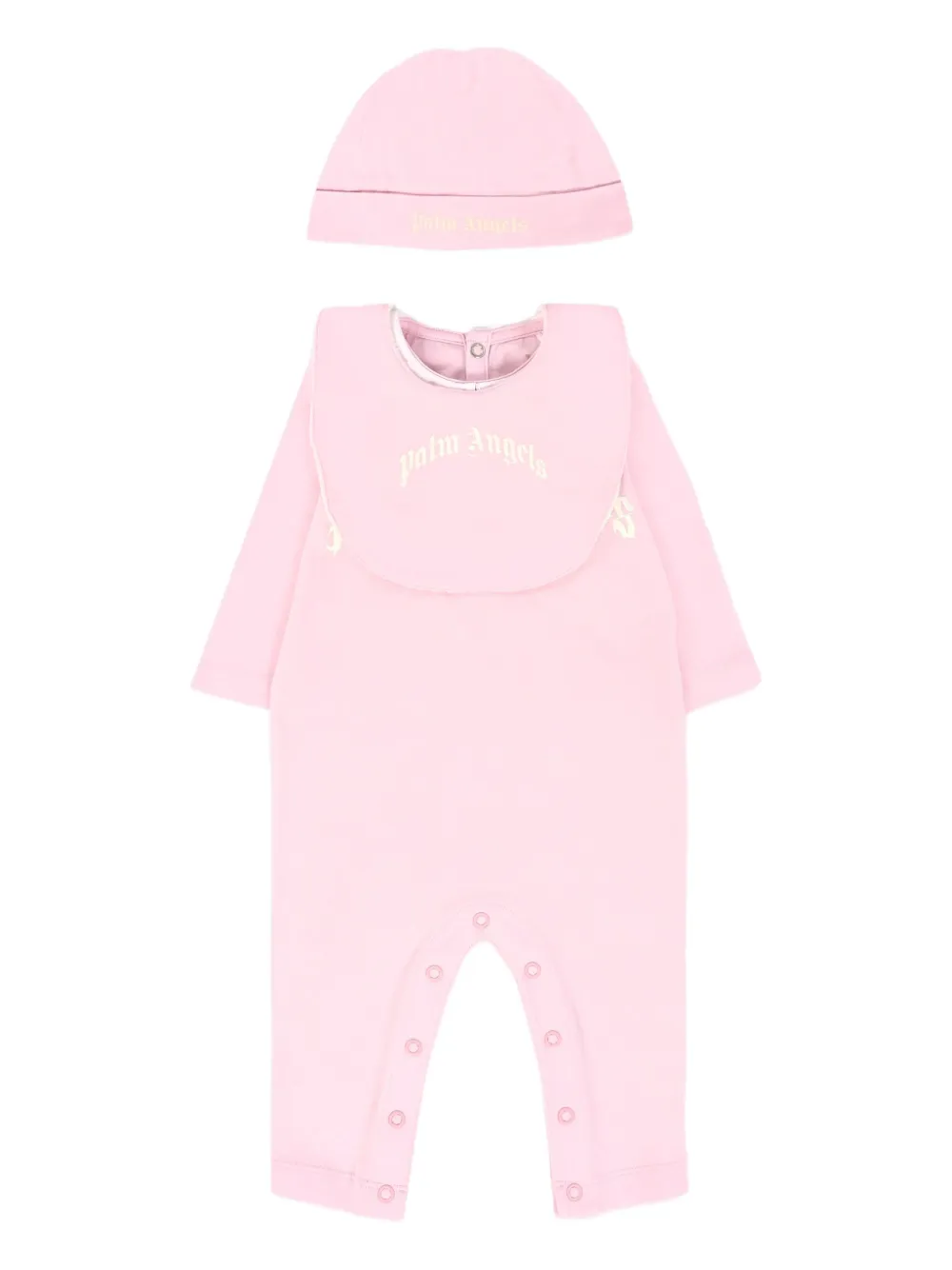 Palm Angels Kids Drie katoenen rompers Roze