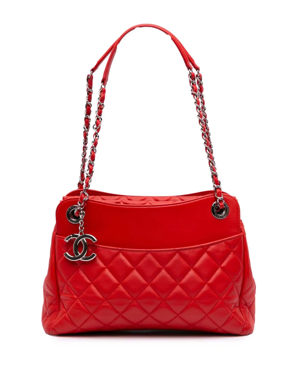 Pre-owned Chanel 2014-2015 Quilted Lambskin 7 Tote Bag