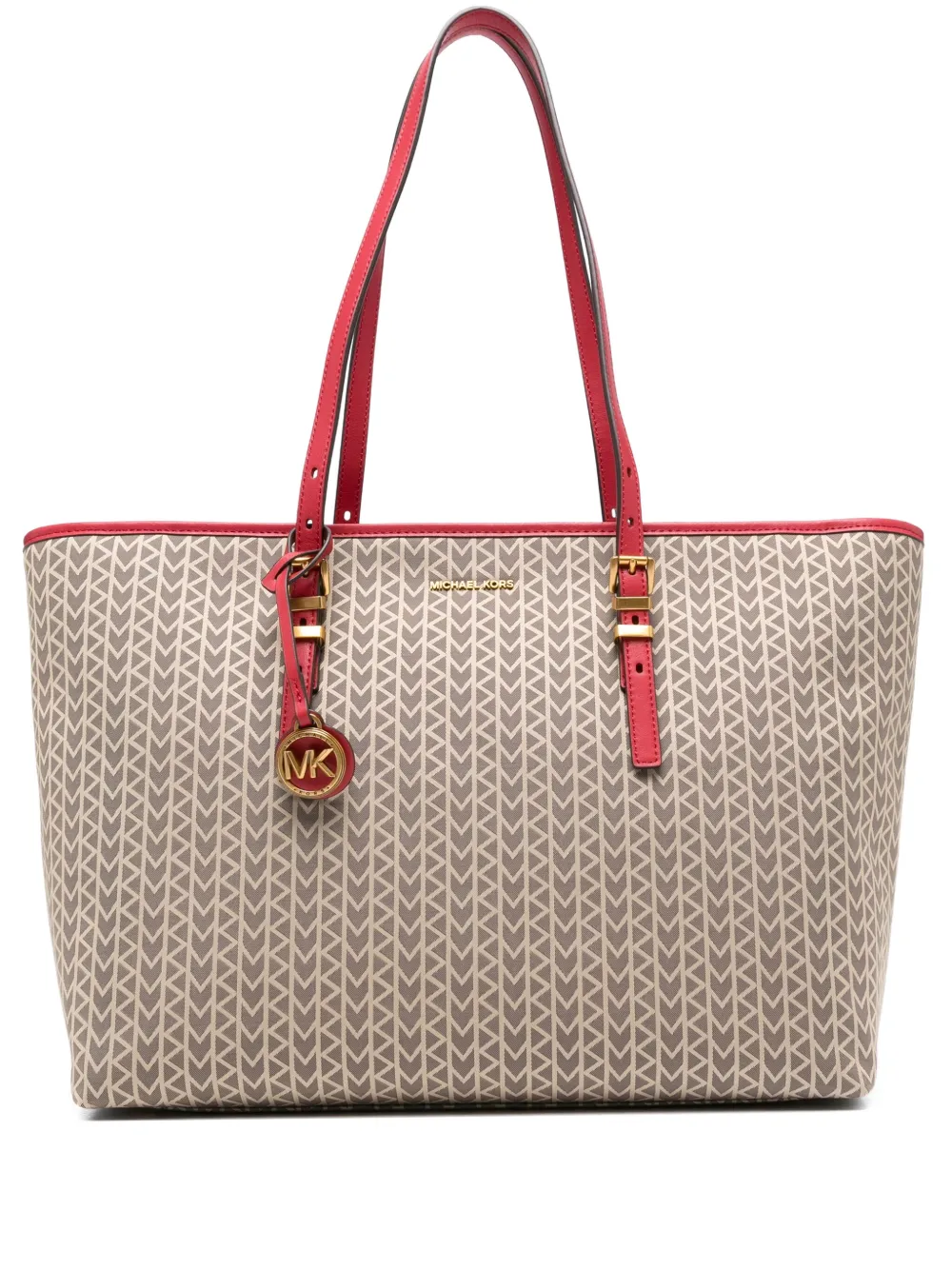 Michael Kors large Quinn monogram tote bag Beige
