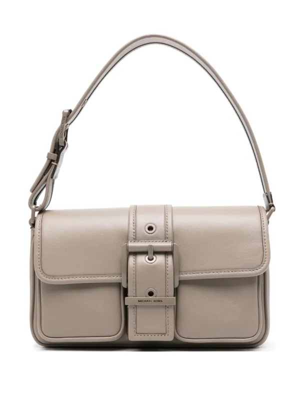 Michael Michael Kors Bolsa Colby Média Em Couro Com Fivela | Cinza