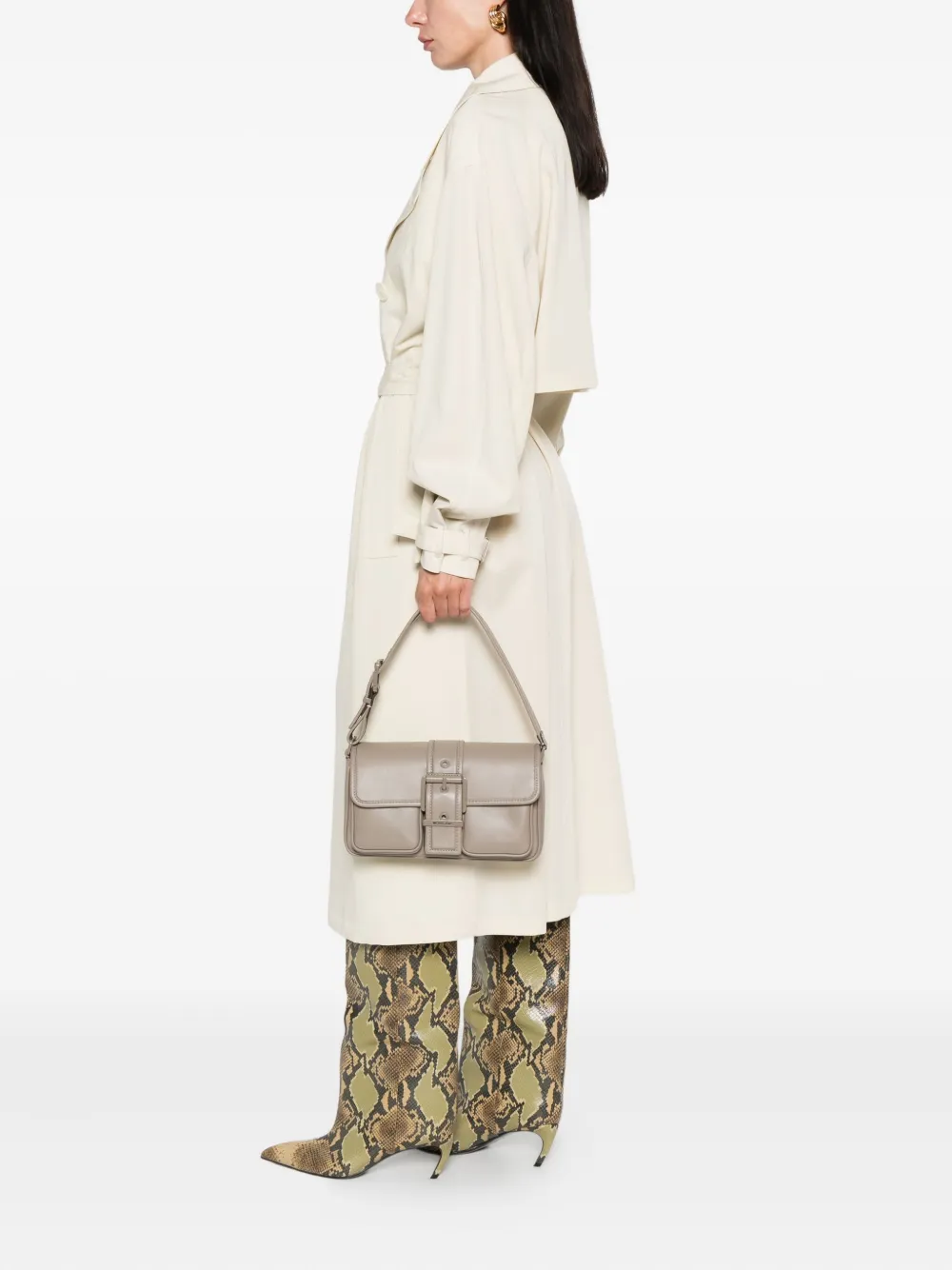 Michael Kors medium Colby buckle-fastening leather shoulder bag Grijs