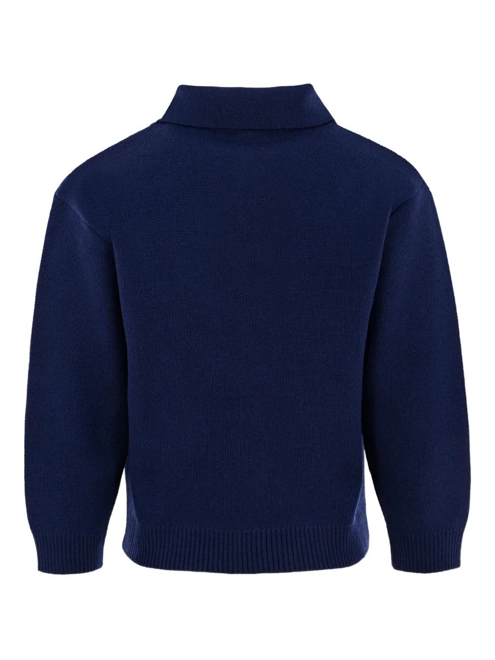 Fendi Kids logo-embroidered polo shirt Blauw