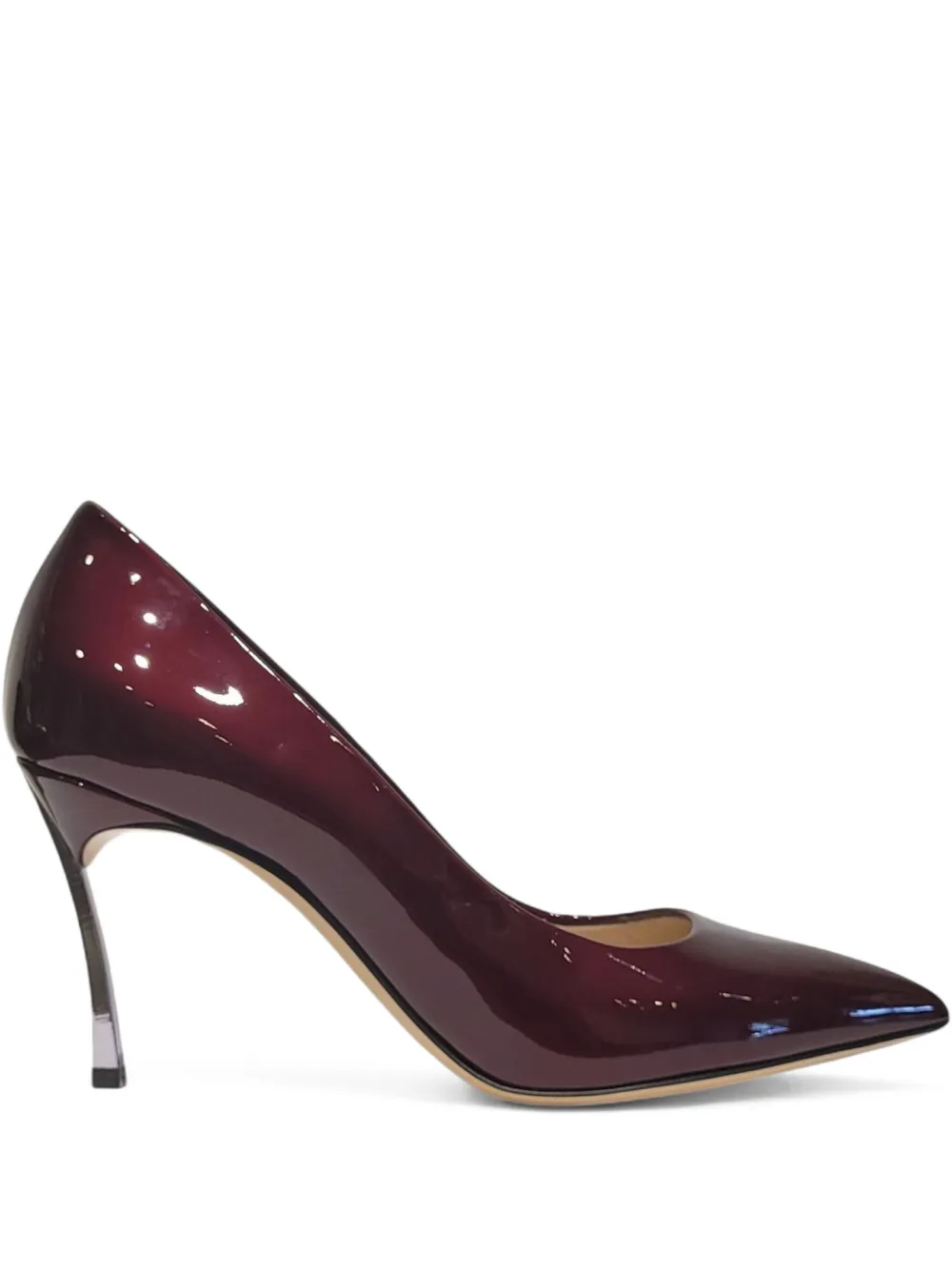 Casadei 90mm metallic-heel pointed-toe pumps Red