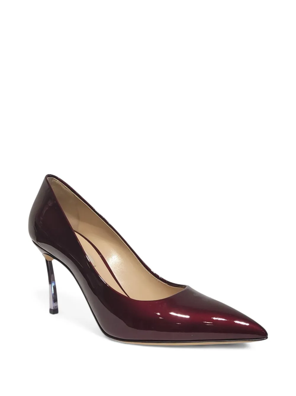 Casadei 90mm Metallic-heel Pointed-toe Pumps
